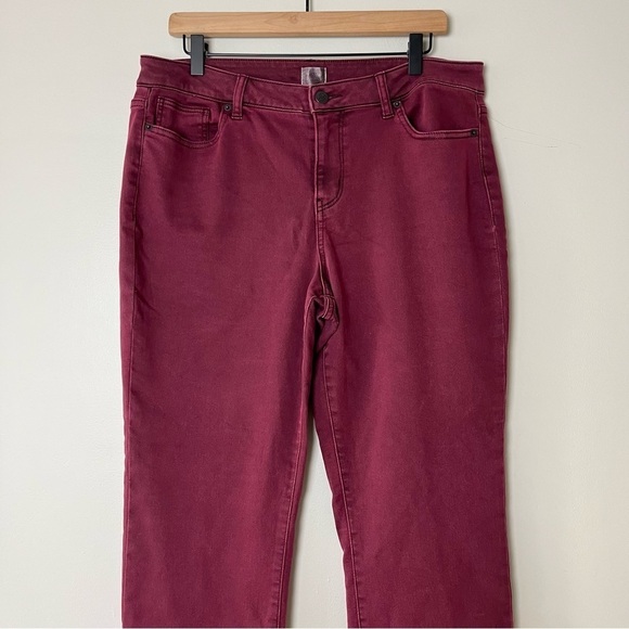 Dress Barn Maroon Straight Leg Pants 14 Petite - Picture 4 of 10